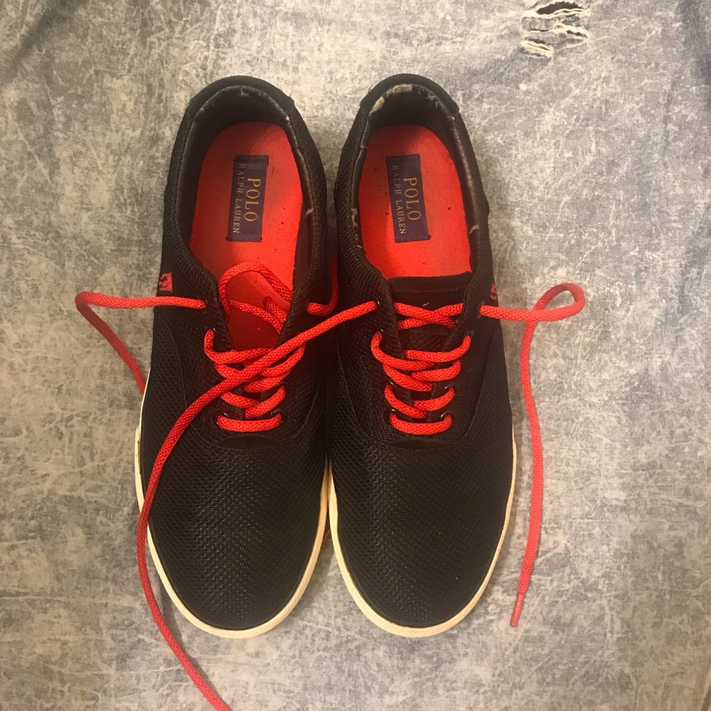 Ralf Lauren Mens Size 11 D Dotted Mesh Upper